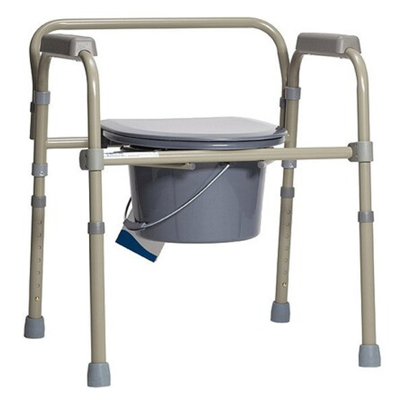 Dynarex Commode Chair, Gray, Steel 10372