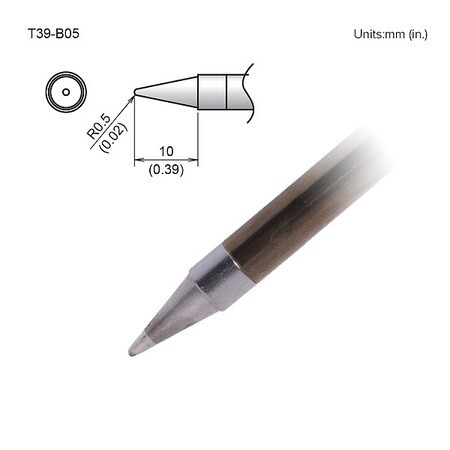 Hakko Soldering Tip,T.W. 0.5 mm,T.L. 10 mm T39-B05