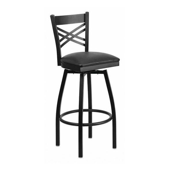 Flash Furniture Swivel Batstool,X Back,Black Seat XU-6F8B-XSWVL-BLKV-GG