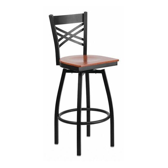 Flash Furniture Swivel Batstool,X Back,Cherry Seat XU-6F8B-XSWVL-CHYW-GG