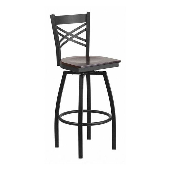 Flash Furniture Swivel Batstool,X Back,Walnut Seat XU-6F8B-XSWVL-WALW-GG