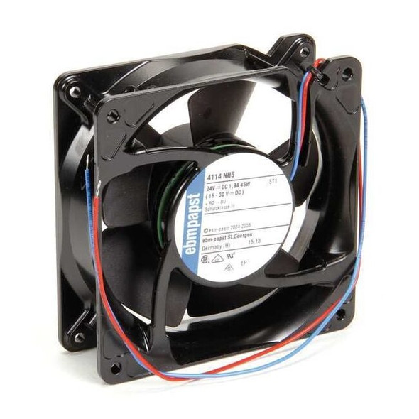 Ebm-Papst Axial Fan, Square, 24V DC, Aluminum, 4 11/16 in W. 4114NH5