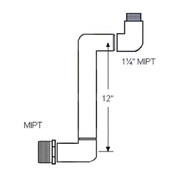 Westlake Pipe & Fittings Swing Joint,1 1/4 x 1 1/4 in,MNPT,SCH 40 G232212