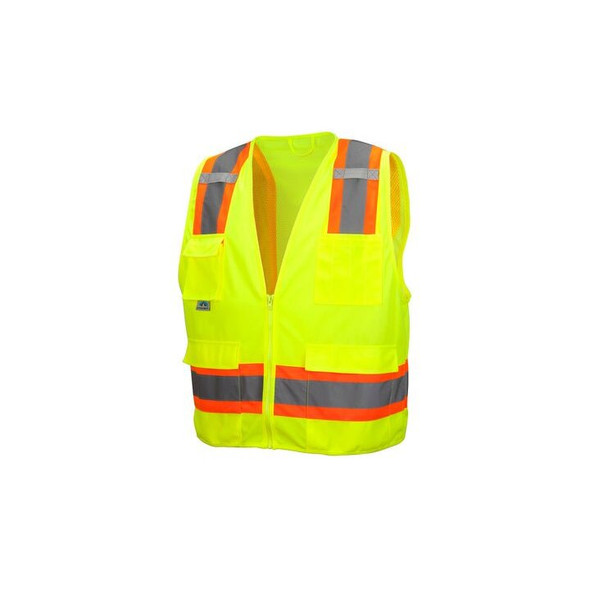 Pyramex Safety Vest, Hi-Vis, Lime, 5XL RVZ2410X5