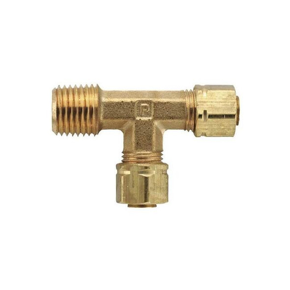 Parker 1/4" Compression x MNPT Brass Run Tee 10PK 171CA-4-4
