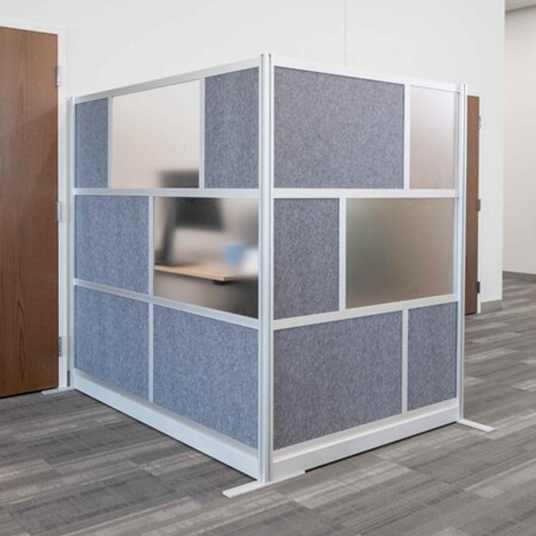 Expanse Modular Wall Room Divider System - Silver Frame - 53" x 70" Add-On Wall