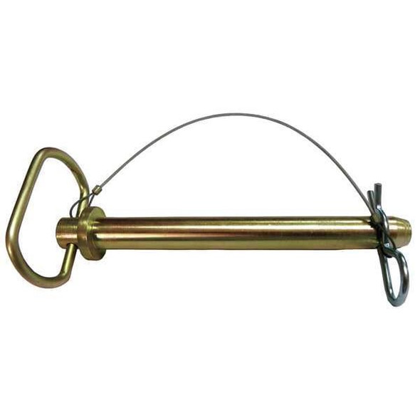 Hitch Pin, Detent, 3/8 in Pin Dia, 4 in Shank Lg, Steel, Zinc Plated