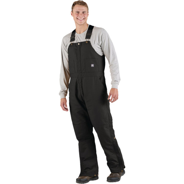 Berne Men's L Short Black Heritage Insulated Duck Bib Overall B415BKS440