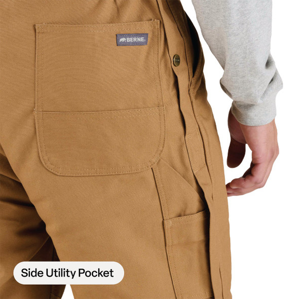 Berne Men's L Tall Brown Heritage Insulated Duck Bib Overall B415BDT440 716947