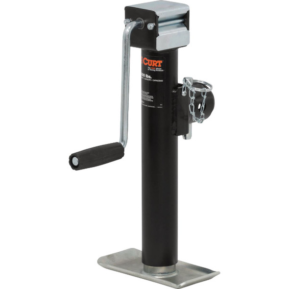 CURT 3000 Lb. Pipe-Mount Swivel Jack with Side Handle, 10 In. Travel 28354
