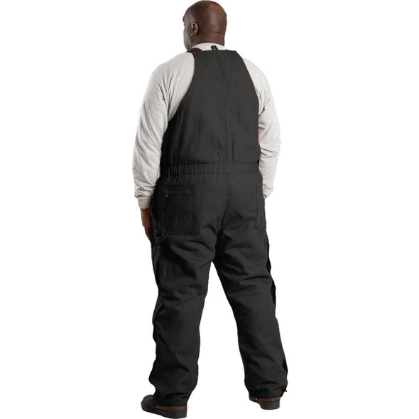 Berne Men's XL Tall Black Heritage Insulated Duck Bib Overall
