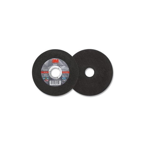 Silver Cut-Off Wheel, Precision Shaped Ceramic, 4.5 in dia, 0.875 in arbor, 60 Grit, Center Hole Mounting