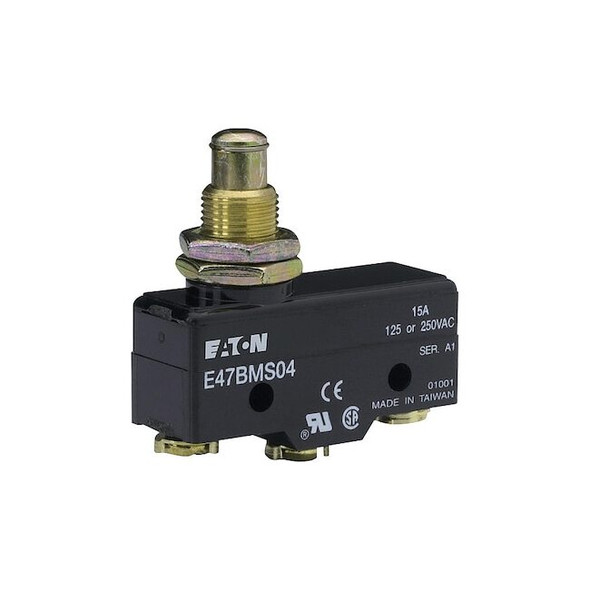 Eaton Snap Action Switch,Thermoplastic,Metal E47BMS04