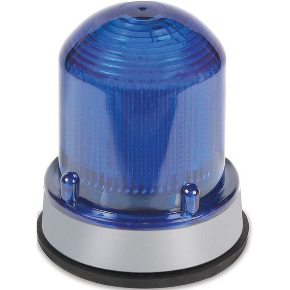 Warning Light, Blue, LED, 120V AC, 65 FPM, 3 1/4 in Dia.