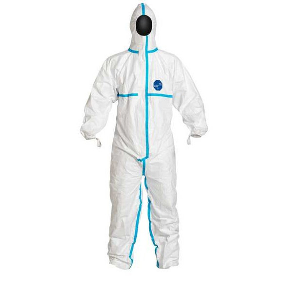 Dupont Hooded Disposable Coveralls, 5XL, White, Tyvek(R) 600 TY198TWH5X0025PI