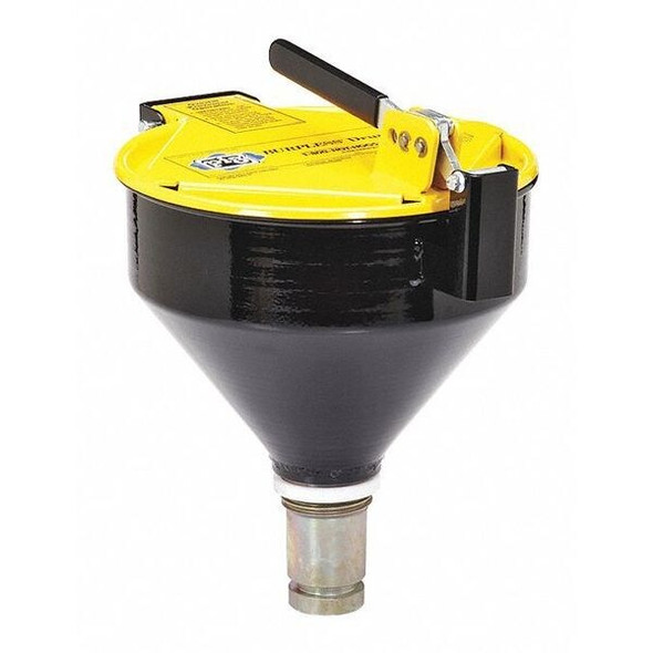 Pig Drum Funnel,Yellow,15" H,11-1/4" dia. DRM1127-YW-NPT