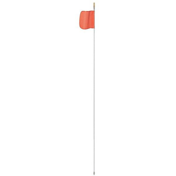 Warning Whip with Reflective X Flag, White Whip, Orange Flag, Fiber Glass