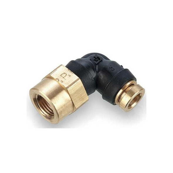 Legris Swivel Elbow, Brass, Black 370PTCR-6-2