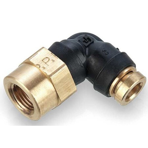 Legris Swivel Elbow, Brass, Black 370PTCR-6-2