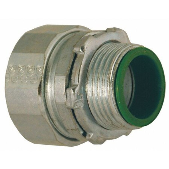 IMC Grounding Connector, 1-1/2 in, Compression, Steel, Galvanized, Gray