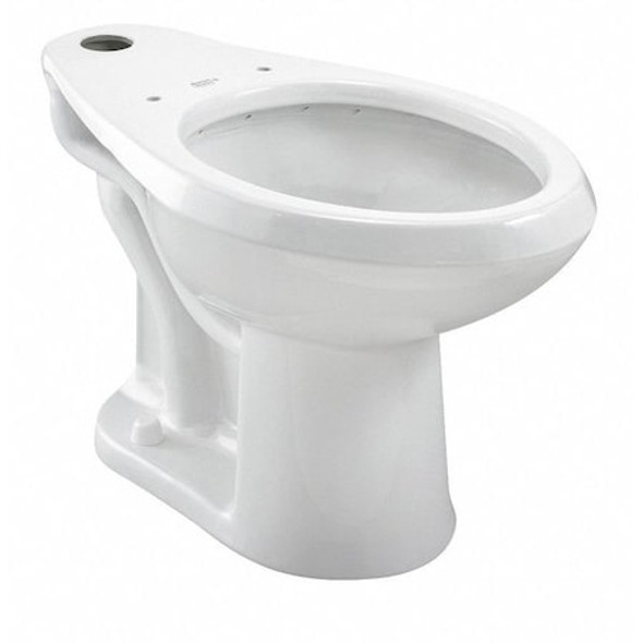 Toilet Bowl, 1.1 to 1.6 gpf, Flushometer, Floor Mount, Elongated, White