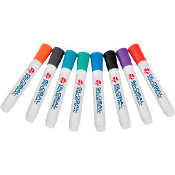 Global Industrial Dry Erase Markers Bullet Tip Assorted Colors 8 Pack