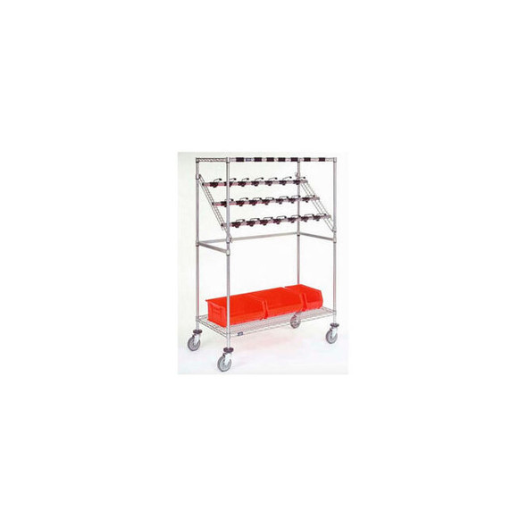 Nexel Chrome Catheter Procedure Cart 5"" Swivel Casters 24""L x 60""W x 68""H