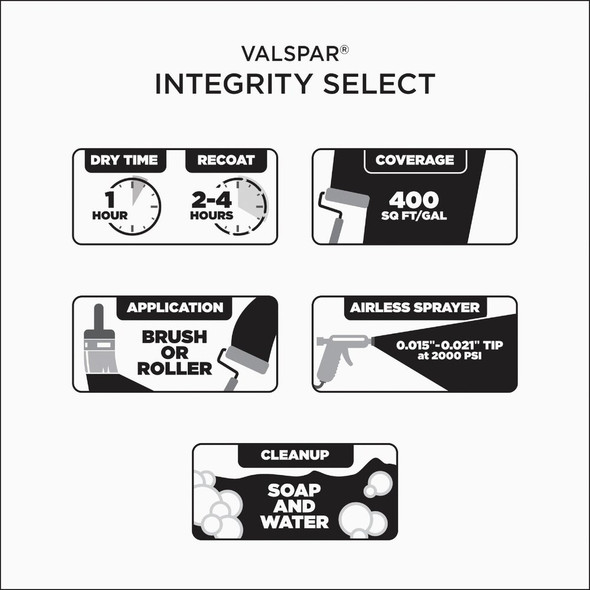 Valspar Integrity Select Satin Paint & Primer Exterior Paint, White, 1 Gal. 028.0055000.007 794949