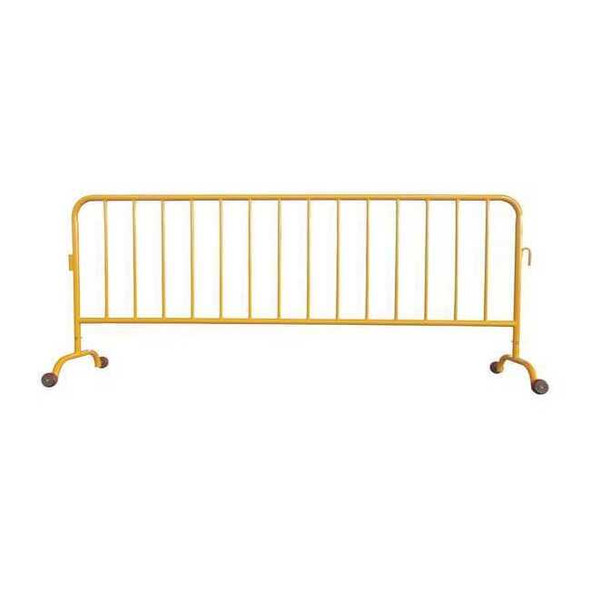 Crowd Control Barrier, Yellow, No Legend, Powder Coated