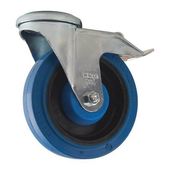 Kingpin Swivel Caster,Rubber,5 in,330 lb,Blu
