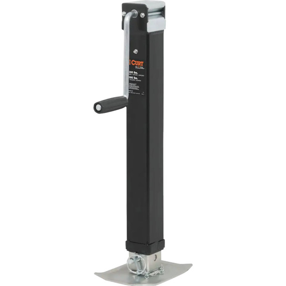 Curt 8000 Lb. Direct-Weld Square Jack With Side Handle, 15 In. Travel 28575