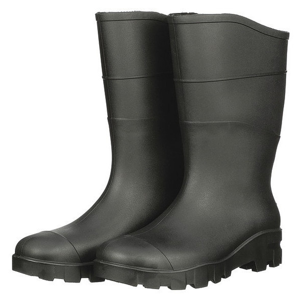 Men's General Mid Rubber Boots, Steel Toe, 13" Height, Black, 8