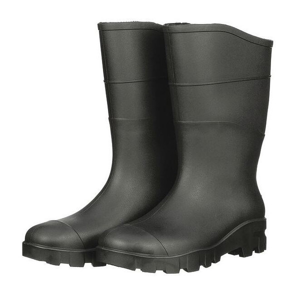 Men's General Mid Rubber Boots, Steel Toe, 13" Height, Black, 8, PR