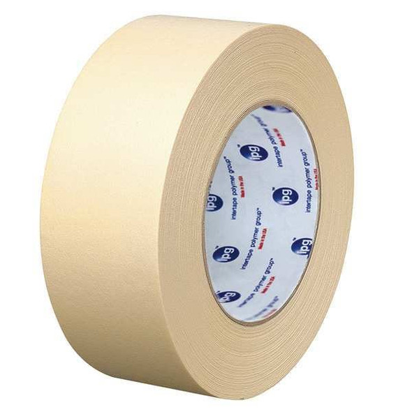 Masking Tape, 72 mm W x 54 4/5 m L, 5.8 mil Thick, Tan, Rubber Adhesive, 16 PK