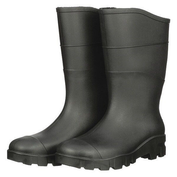 Men's General Mid Rubber Boots, Steel Toe, 13" Height, Black, 11