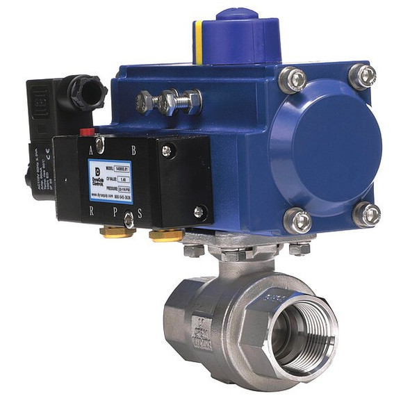 Dynaquip Controls Ball Valve,1 In FNPT,Double Acting,SS P2S25AJDA052A