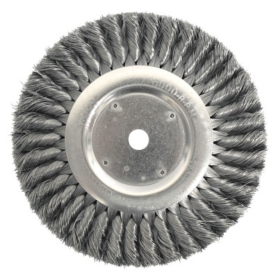 Standard Twist Knot Wire Wheel, 8 in D x 5/8 W, .016 Stainless Steel, 6,000 rpm