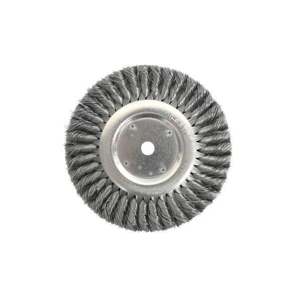 Standard Twist Knot Wire Wheel, 8 in D x 5/8 W, .016 Stainless Steel, 6,000 rpm