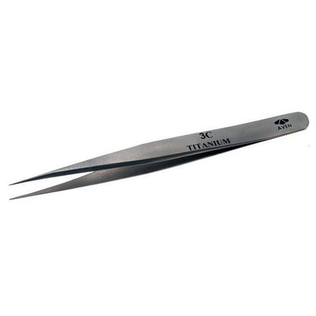 Aven Tweezers,Titanium,Straight,4 1/4"L 18056TT