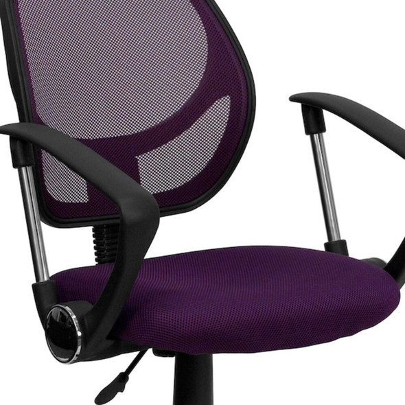 Mesh Task Chair, 15-1-2" to 19-1-2", Fixed Arms, Purple  WA-3074-PUR-A-GG
