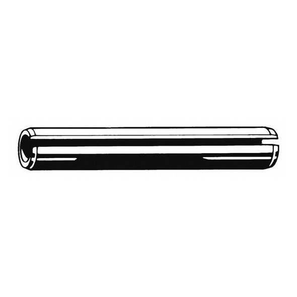 Slotted Spring Pin, 7 mm Outside Dia, 32 mm L, Steel, 25 PK