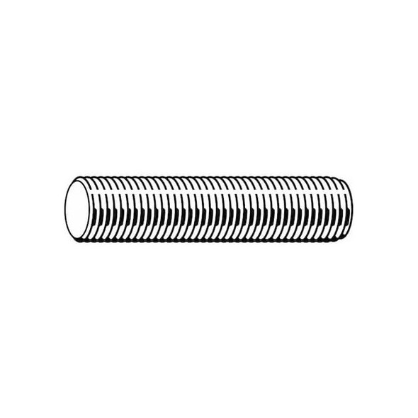 Fully Threaded Rod, 7/16"-14, 10 ft, Steel, Grade A, Zinc Plated Finish