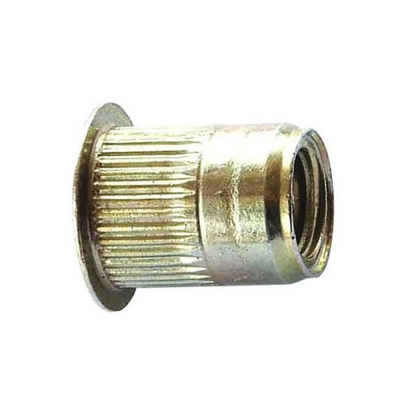 Rivet Nut, 1/4"-20 Thread Size, 0.5 in Flange Dia., 0.68 in L, Steel, 25 PK