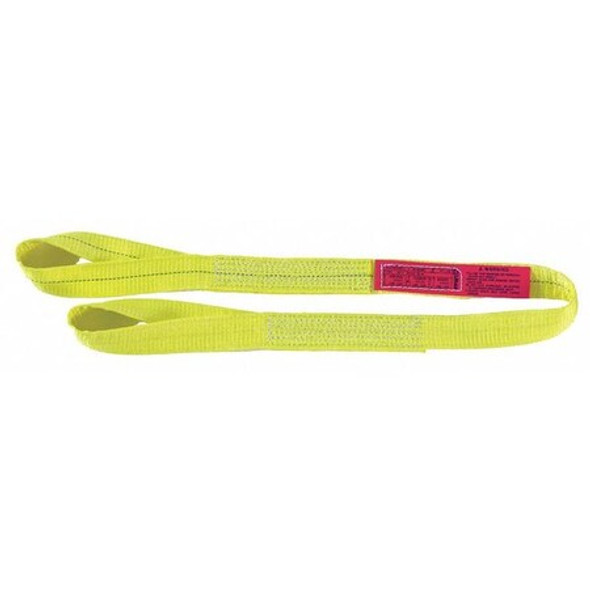 Lift-All Web Sling, Type 4, 8 ft L, 1 in W, Polyester, Yellow EE2601DTX8