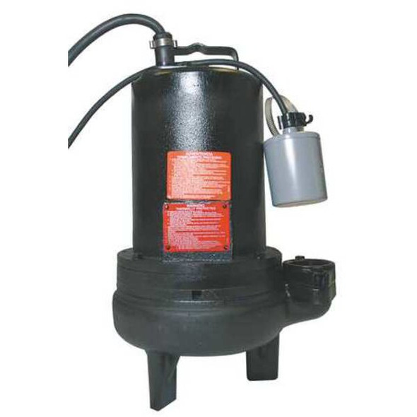 Dayton 1-1/2 HP 2" Auto Submersible Sewage Pump 230V Tether 4HU86