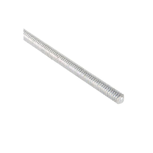 Fully Threaded Rod, 1/4"-20, 10 ft, Steel, Grade A, Zinc Plated Finish