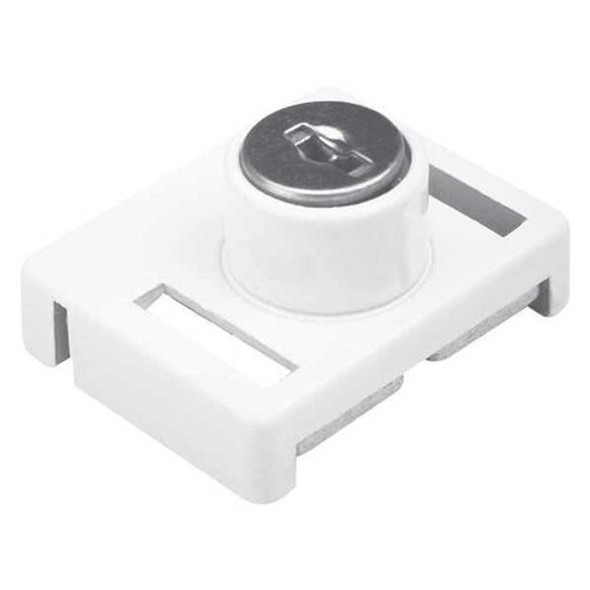 1-23/32 in. White, Keyed Sliding Window Lock (Single Pack)
