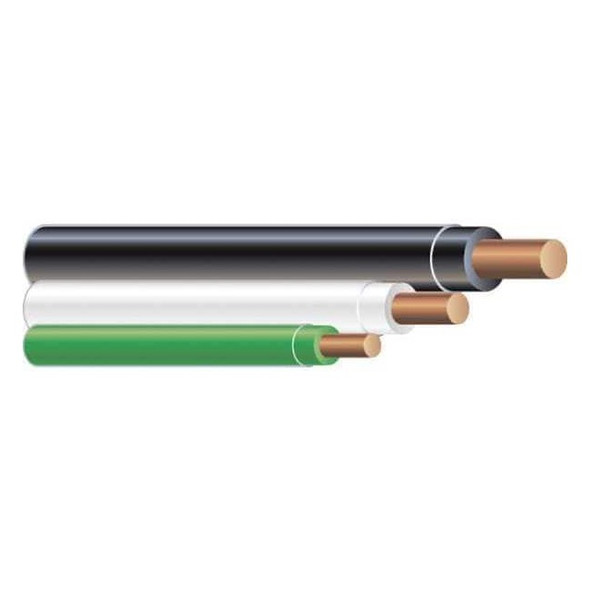 THHN Building Wire, Copper, 12 AWG, 3C, Black; Green; White, Solid, 350 ft