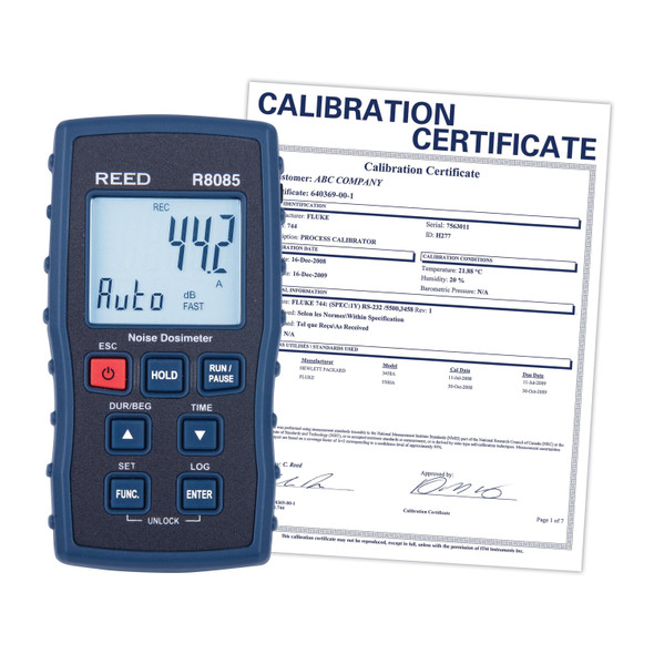Reed Instruments REED R8085 Noise Dosimeter, includes ISO Certificate R8085-NIST