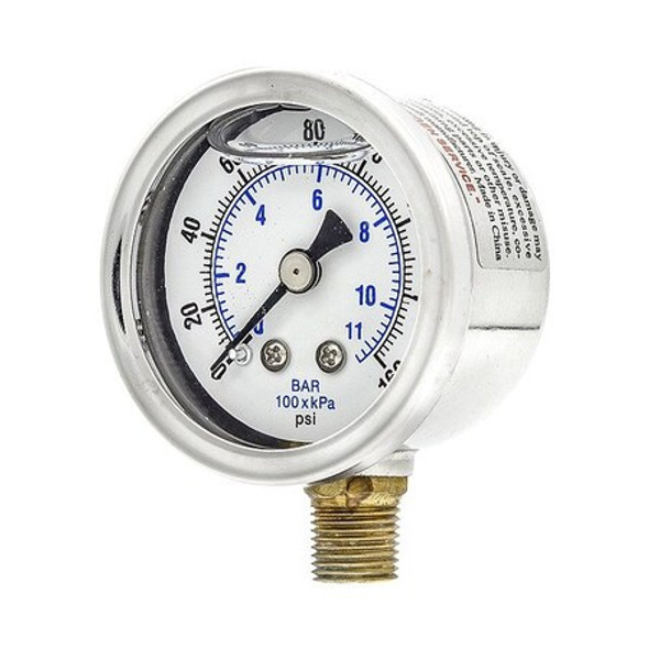 Manufacturer Varies Pressure Gauge, 1/4 in NPT, Bottom Location 20TU83